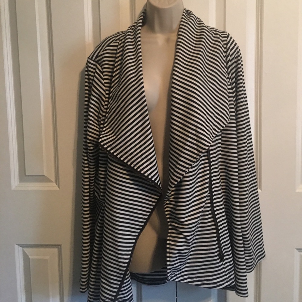 Andree Striped Asymmetrical Sweater 1X